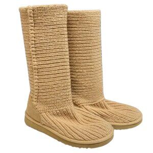 UGG Classic Cardy Brown Tan Knit Boot S/N 5817 Size 7